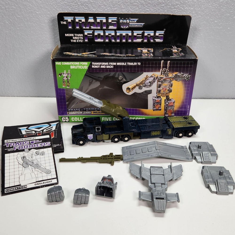 Onslaught 100% Complete W/ NICE FIGURE & BOX 1986 G1 Transformers Vintage Hasbro